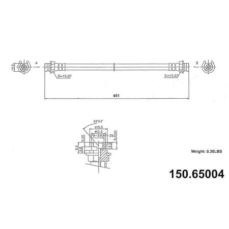 Centric Parts Brake Hose, 150.65004 150.65004